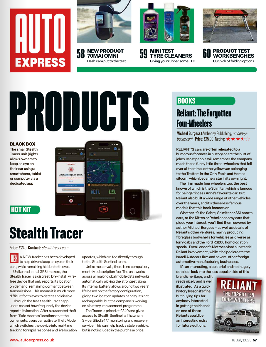 Stealth Tracer Named ‘Hot Kit’ of the Week by Auto Express!