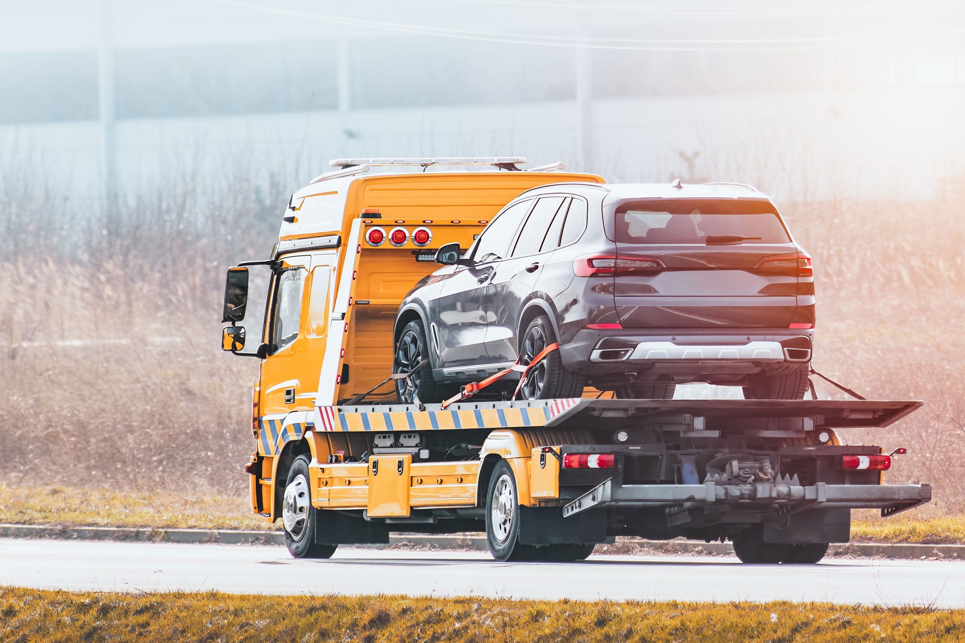 Car Loaded onto tow truck